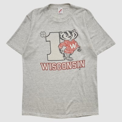 Wisconsin Badgers Jerzees 90s T-shirt - Heather Gray - S by Fanatics Real Vintage