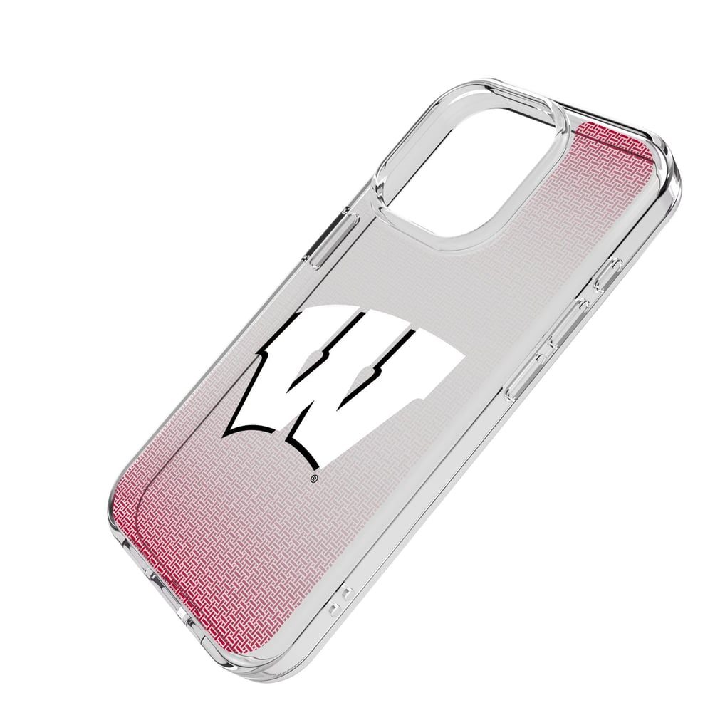 Wisconsin Badgers Linen Logo iPhone Clear Case