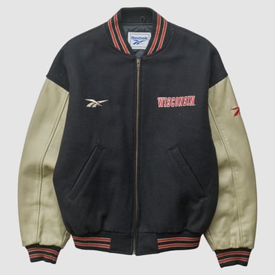 Wisconsin Badgers Reebok 2000s Full Zip Jacket - Black - S by Fanatics Real Vintage