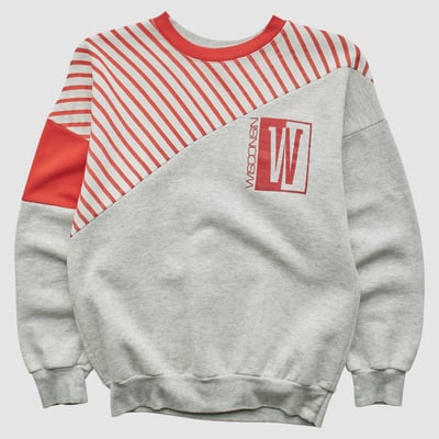 Wisconsin Badgers Rudman Sportswear 90s Pullover Sweatshirt - Heather Gray - XS by Fanatics Real Vintage