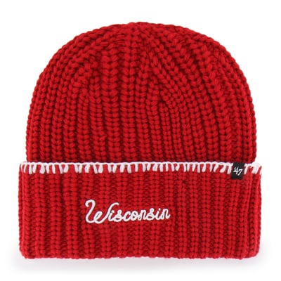  Wisconsin Badgers '47 Women's Blanket Stitch Cuff Knit Hat - Red