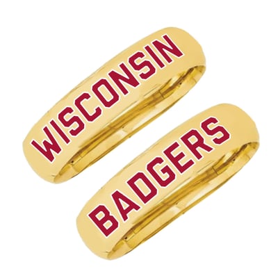 Wisconsin Badgers CANVAS Style Women's Chunky Hinge Bangle Two-Piece Set
