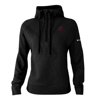  Wisconsin Badgers Columbia Women's Swingcraft Fleece Hoodie - Black