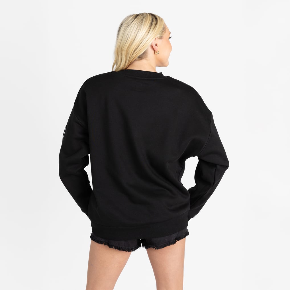 Wisconsin Badgers Gameday Couture Women's Oversized Level Up Black Label Premium Sweatshirt - Black