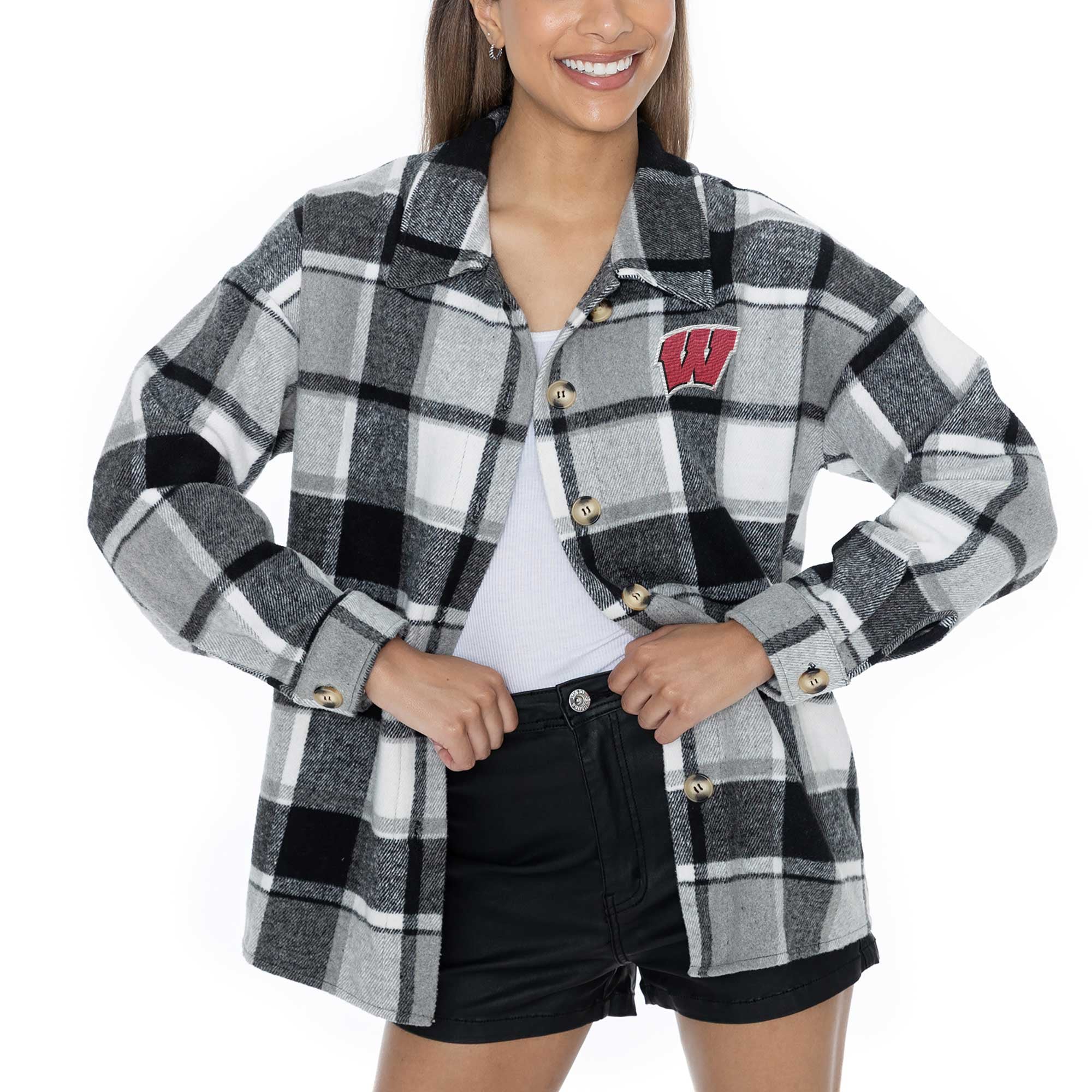 Wisconsin Badgers Gameday Couture Women's Down Set Go Pullover Hoodie and Shorts Set - Cream