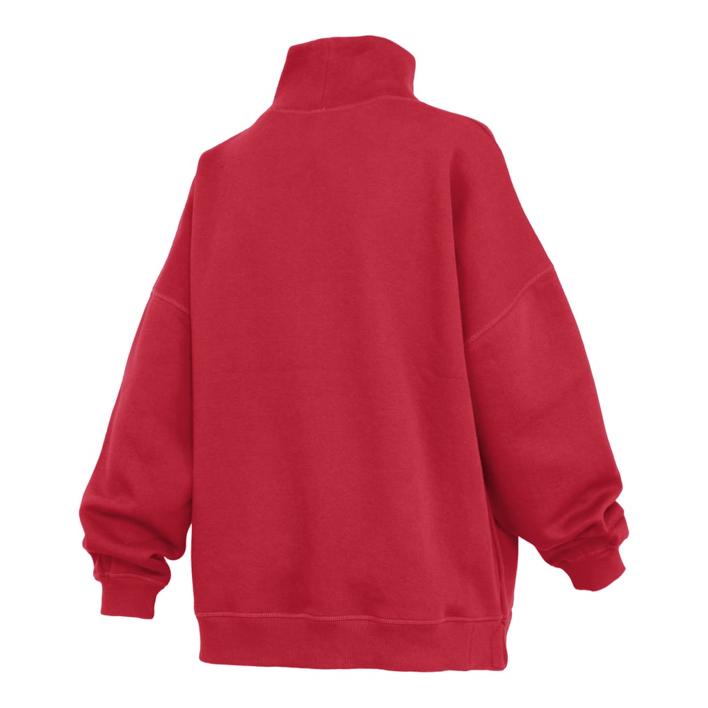  Wisconsin Badgers Pressbox Women's Oversized Mock Neck Sweatshirt - Red