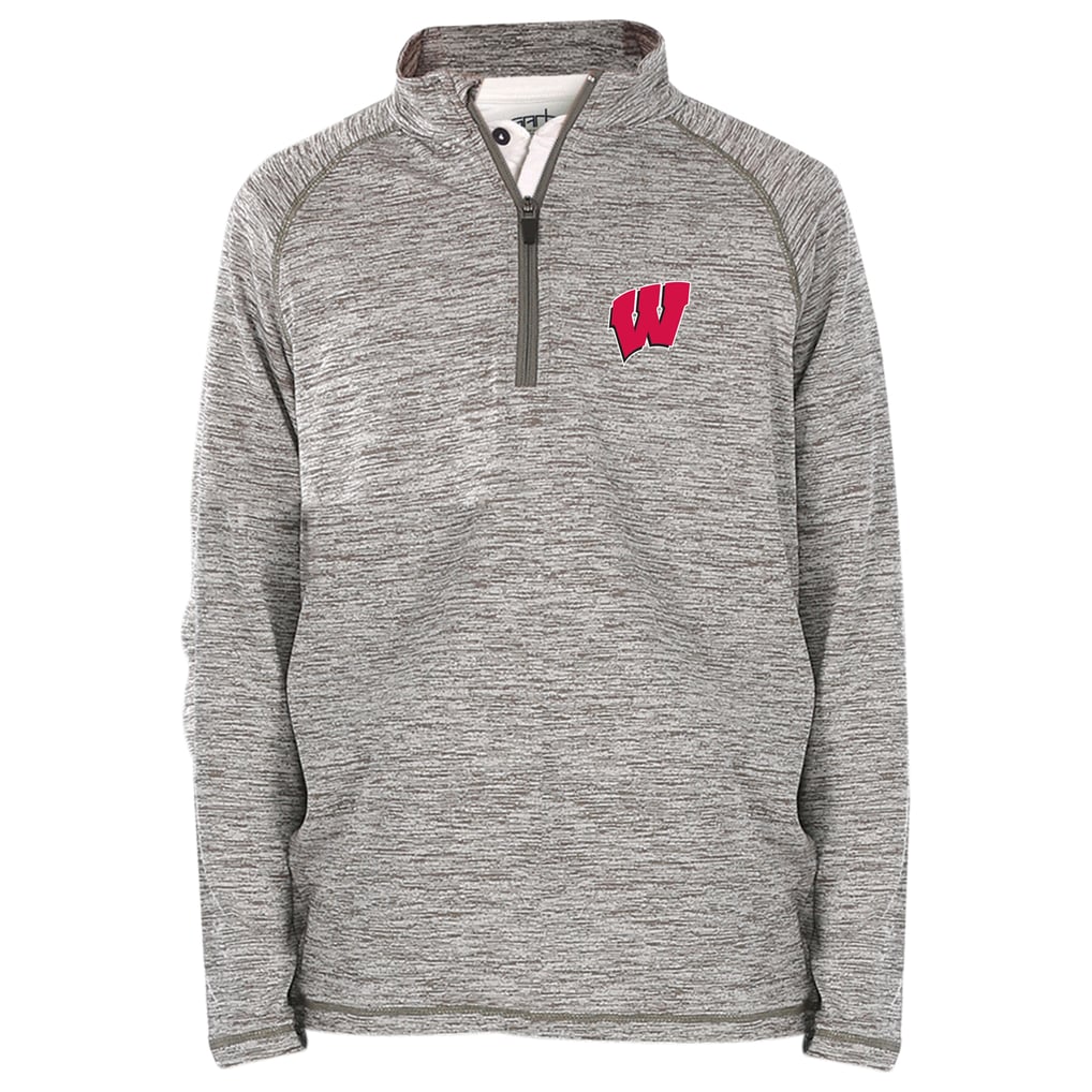 Wisconsin Badgers Garb Youth Matthew Quarter-Zip Pullover Jacket - Heathered Gray