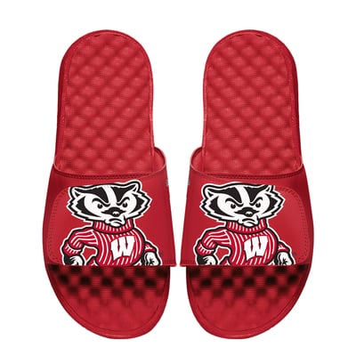 Wisconsin Badgers ISlide Youth Mascot Slide Sandals - Red