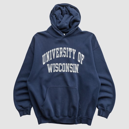 Wisconsin-Platteville Pioneers Gildan 2000s Hooded Pullover Sweatshirt - Navy - L by Fanatics Real Vintage