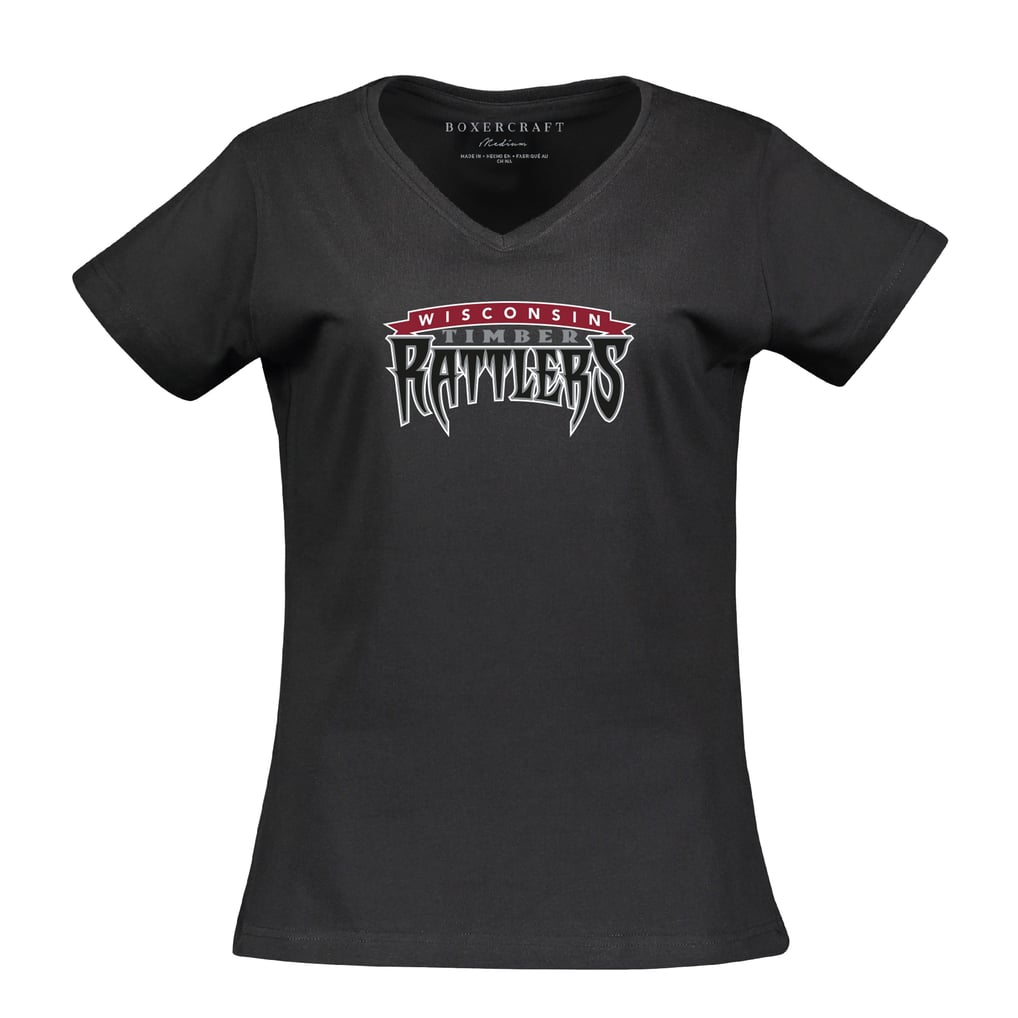 Women's Wisconsin Timber Rattlers Boxercraft Black Essential V-Neck T-Shirt