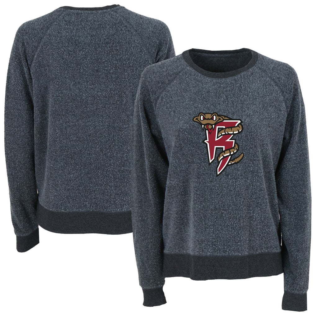 Women's Wisconsin Timber Rattlers Charcoal Fleece Out Pullover Sweatshirt