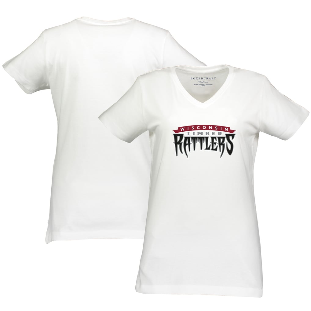 Women's Wisconsin Timber Rattlers Boxercraft White Essential V-Neck T-Shirt