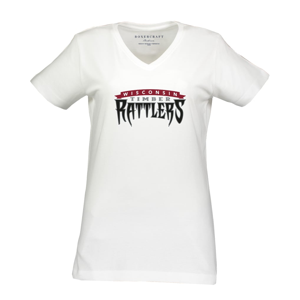 Women's Wisconsin Timber Rattlers Boxercraft White Essential V-Neck T-Shirt