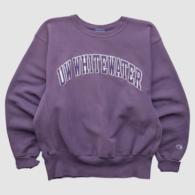 Wisconsin-Whitewater Warhawks Champion 2000s Pullover Sweatshirt - Purple - L by Fanatics Real Vintage