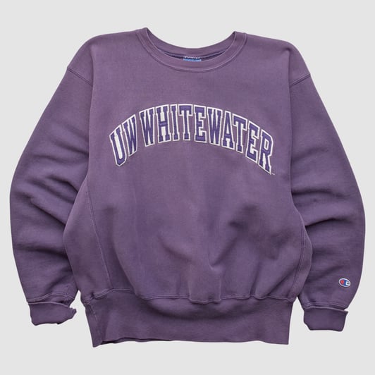 Wisconsin-Whitewater Warhawks Champion 2000s Pullover Sweatshirt - Purple - L by Fanatics Real Vintage