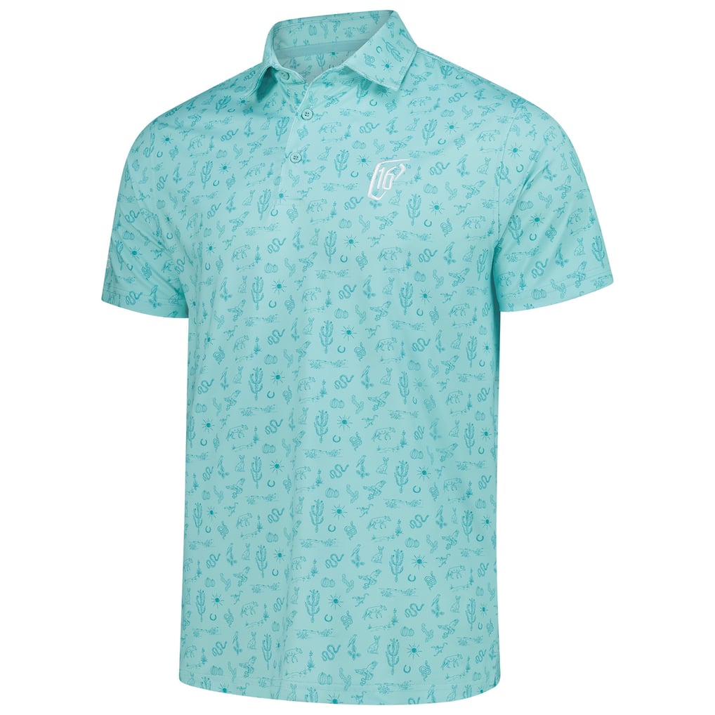WM Phoenix Open Barstool Golf 16 Custom Printed Polo - Aqua