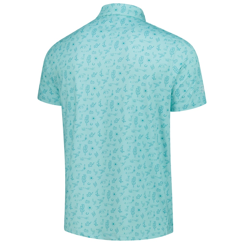 WM Phoenix Open Barstool Golf 16 Custom Printed Polo - Aqua
