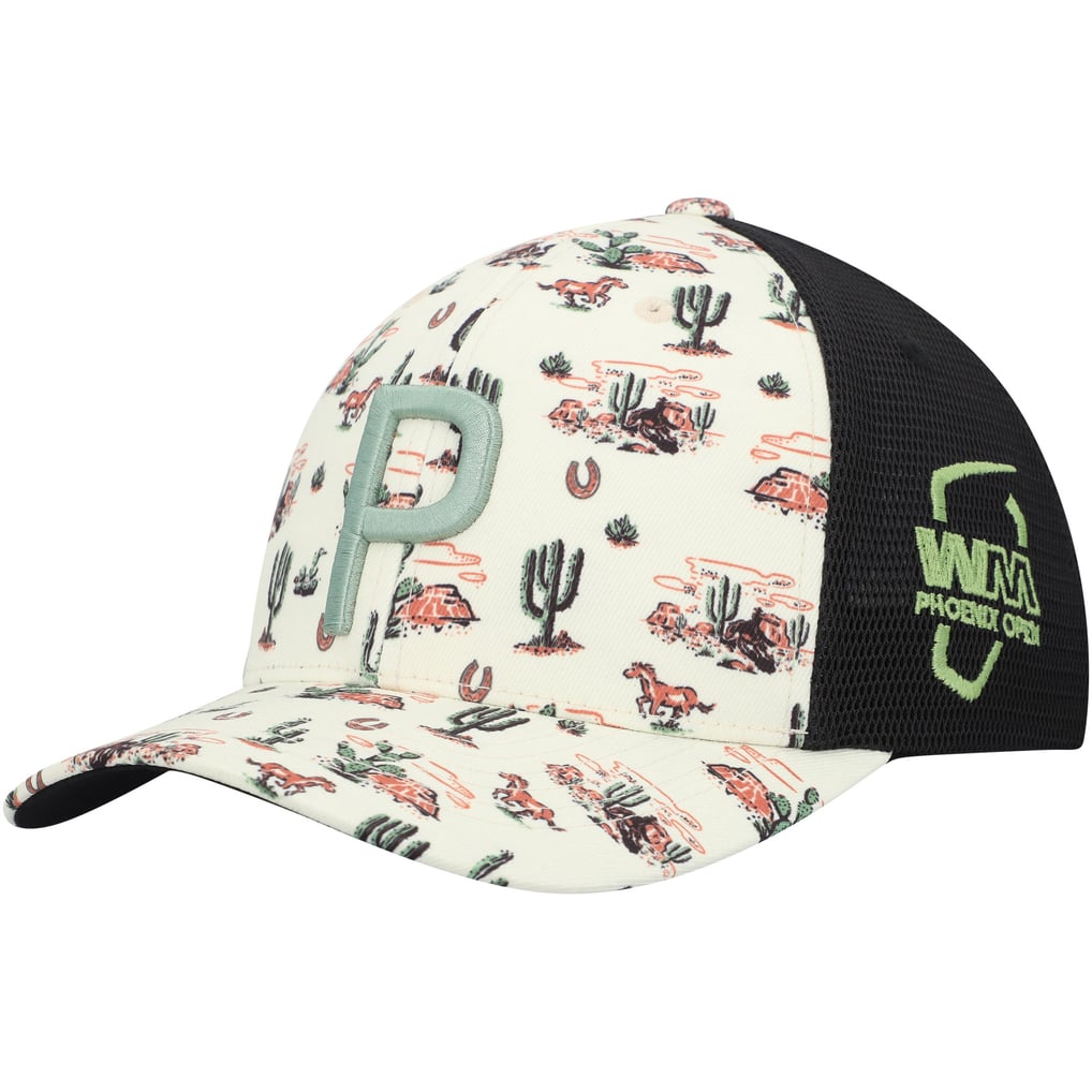 WM Phoenix Open Puma Wild West Trucker Snapback Hat - Cream/Black