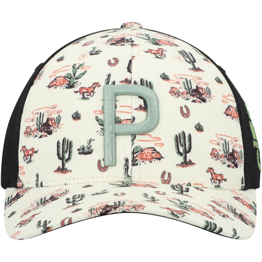 WM Phoenix Open Puma Wild West Trucker Snapback Hat - Cream/Black
