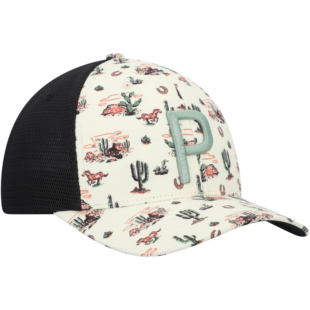 WM Phoenix Open Puma Wild West Trucker Snapback Hat - Cream/Black