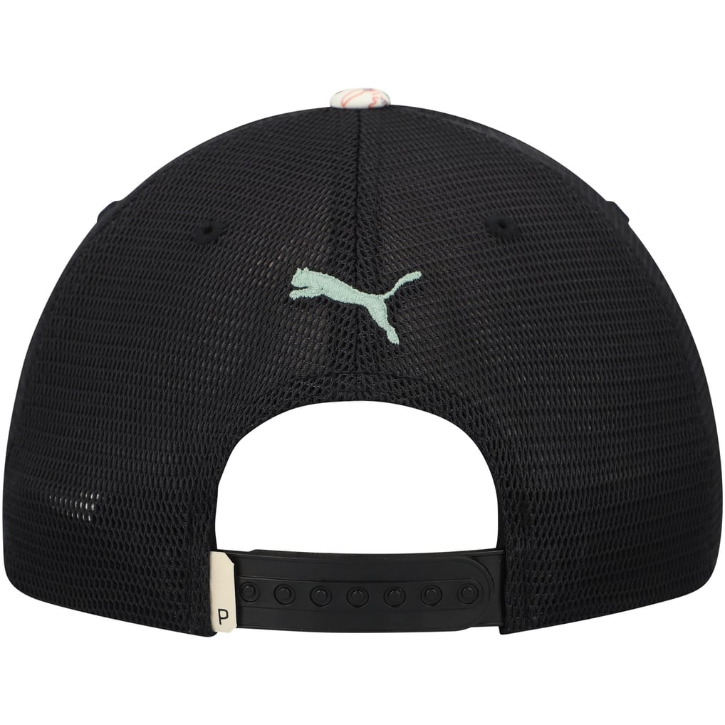 WM Phoenix Open Puma Wild West Trucker Snapback Hat - Cream/Black