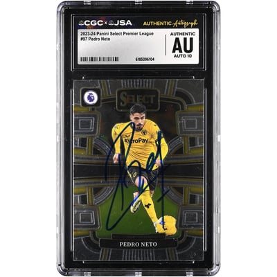 Pedro Neto Wolverhampton Wanderers Autographed 2023-24 Panini Select Premier League #97 CGC Authenticated Auto 10 Card