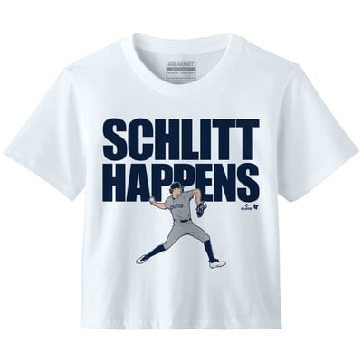 Cam Schlittler New York Yankees BreakingT Women's Schlitt Happens Premium Boxy T-Shirt - White