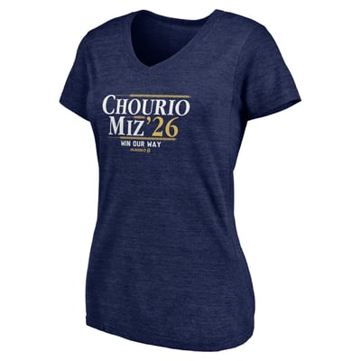 BreakingT Women's Chourio-Miz '26 V-Neck T-Shirt - Navy