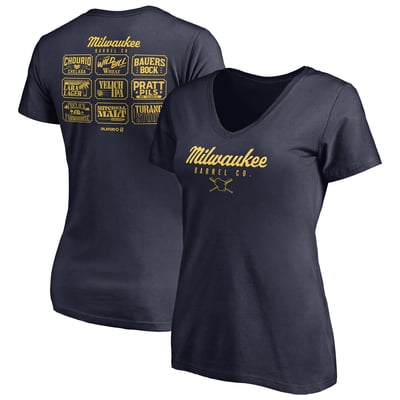 Milwaukee Barrel Co. BreakingT Women's V-Neck T-Shirt - Navy
