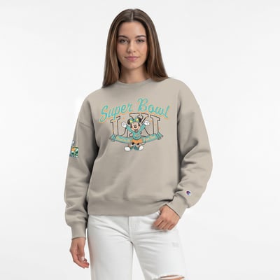 Champion x Disney Women's Road To Super Bowl LXI Sweatshirt - Oatmeal