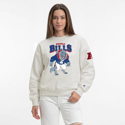  Buffalo Bills Women's Disney x Champion All-Star Fleece Crew Sweatshirt - Oatmeal