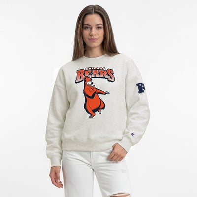  Chicago Bears Women's Disney x Champion All-Star Fleece Crew Sweatshirt - Oatmeal