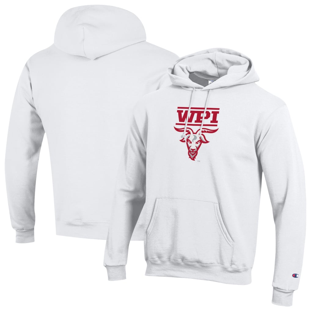 Worcester Polytechnic Institute Engineers Champion Unisex Arch Eco Powerblend Fleece Hoodie - White