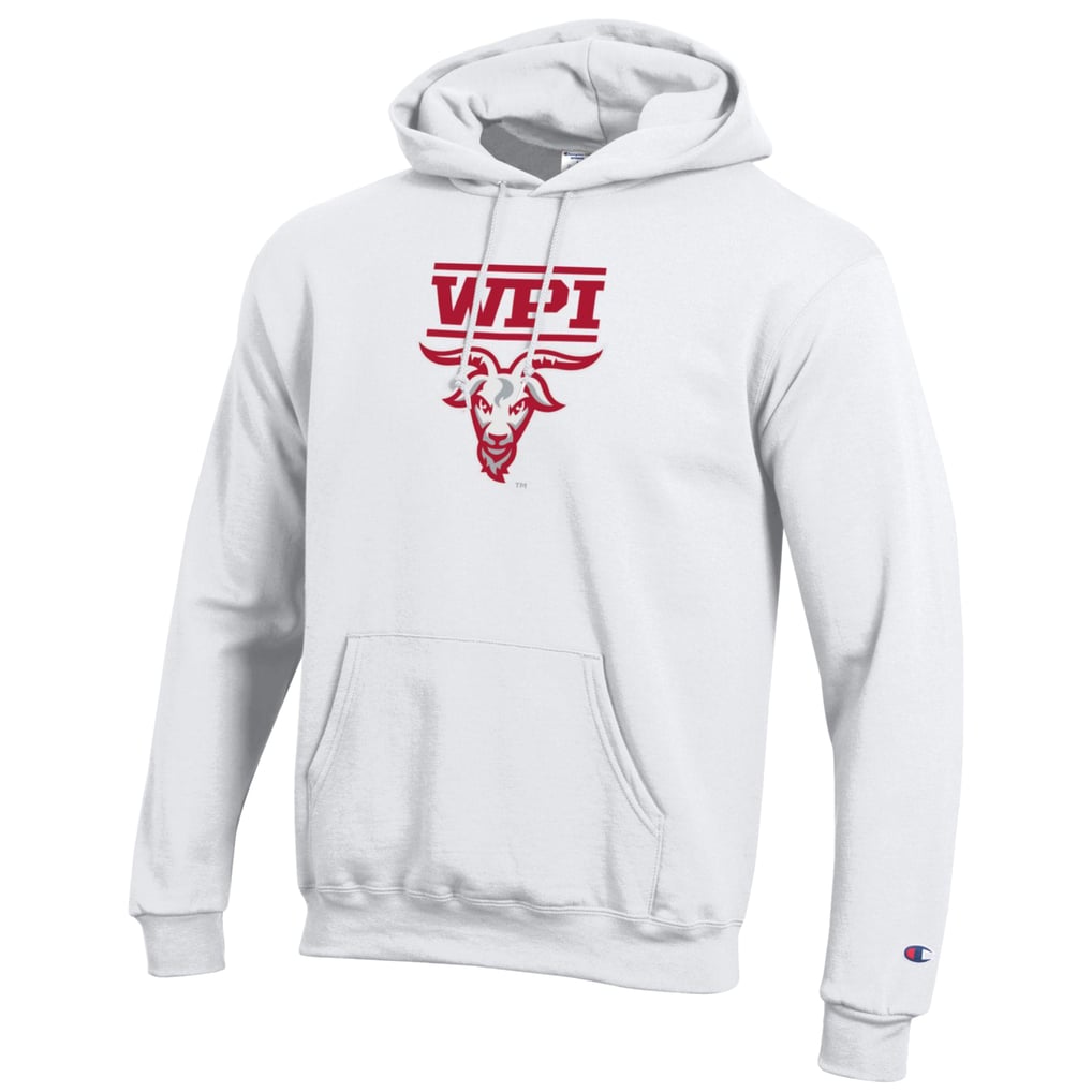 Worcester Polytechnic Institute Engineers Champion Unisex Arch Eco Powerblend Fleece Hoodie - White