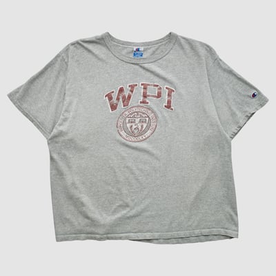Worcester Polytechnic Institute Engineers Champion 90s T-shirt - Heather Gray - 2XL by Fanatics Real Vintage