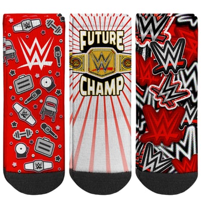  WWE Merchandise Rock Em Girls Toddler Future Champ 3-Pack Crew Socks