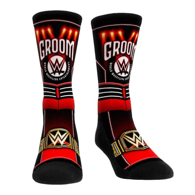  WWE Merchandise Rock Em Logo Groom Crew Socks - 