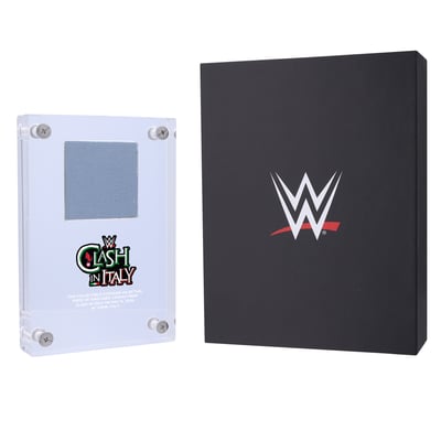 WWE Clash In Italy 2026 Fanatics Authentic Acrylic Display Case with Match-Used Canvas