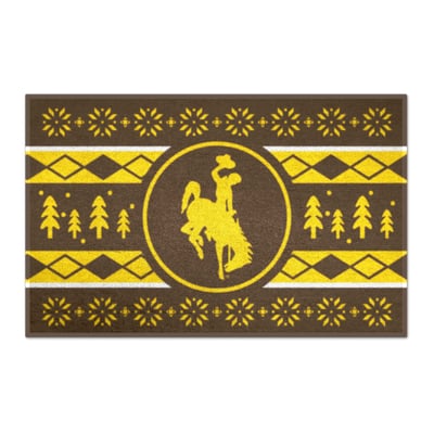 Wyoming Cowboys Logo Brands 19" x 30" Holiday Sweater Starter Mat