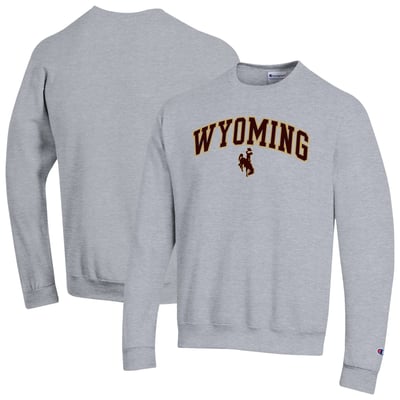 Wyoming Cowboys Champion Arch Powerblend Sweatshirt - Heather Gray
