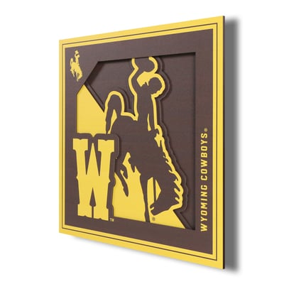 Wyoming Cowboys 12" x 12" 3D Logo Wall Art