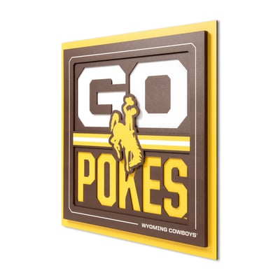 Wyoming Cowboys 12" x 12" Slogan Series 3D Wall Art