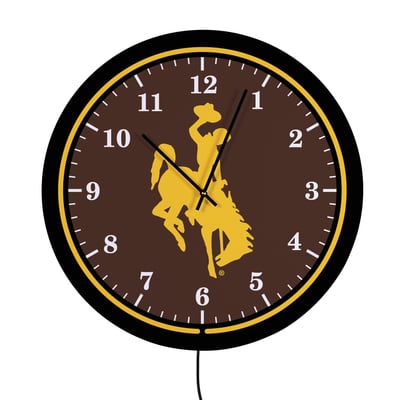 Wyoming Cowboys 18" Lighted Round LED Wall Clock