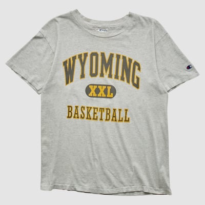 Wyoming Cowboys Champion 90s T-shirt - Heather Gray - S by Fanatics Real Vintage
