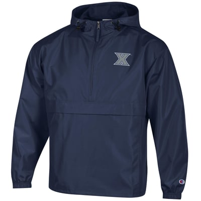 Xavier Musketeers Champion Packable Half-Zip Hooded Jacket - Navy
