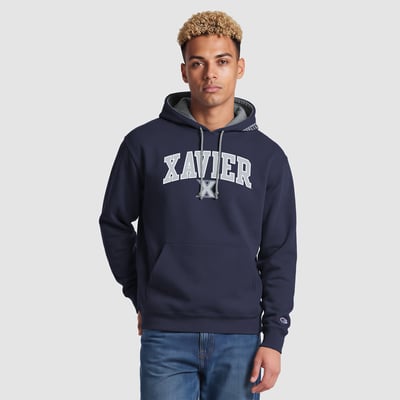 Xavier Musketeers Champion Contrast Hoodie - Navy/Heather Gray