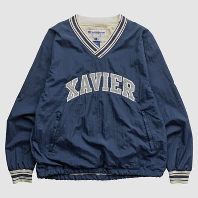 Xavier Musketeers Champion 2000s Pullover Jacket - Navy - S by Fanatics Real Vintage