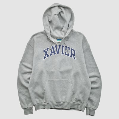 Xavier Musketeers Champion 2010s Hooded Pullover Sweatshirt - Heather Gray - M by Fanatics Real Vintage