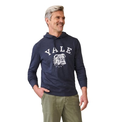 Yale Bulldogs FAHERTY Sunwashed Slub Hoodie - Navy