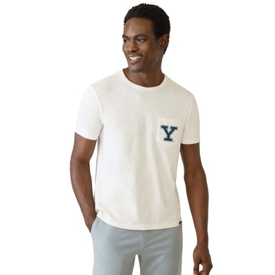 Yale Bulldogs FAHERTY Sunwashed Pocket T-Shirt - White